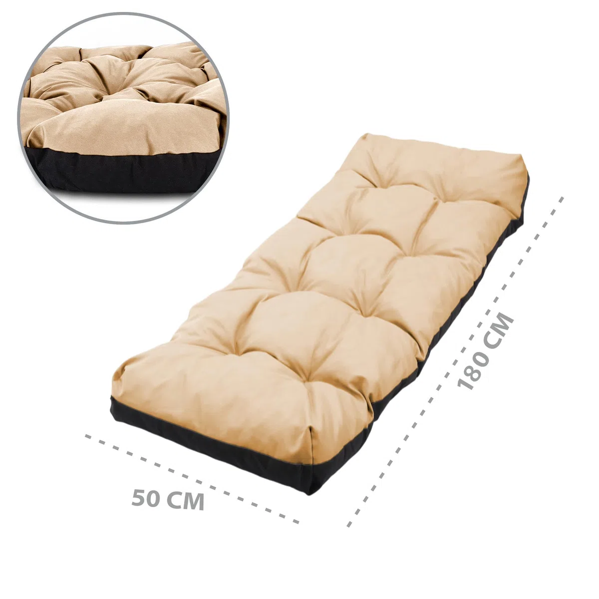 Amazinggirl Cuscino per Panca da Esterno 180x50 cm per Panchina Dondolo & Giardino - Cuscino Panca Cuscini per Panche Seduta Imbottito Comodo Morbido da Interno ed Esterno Beige