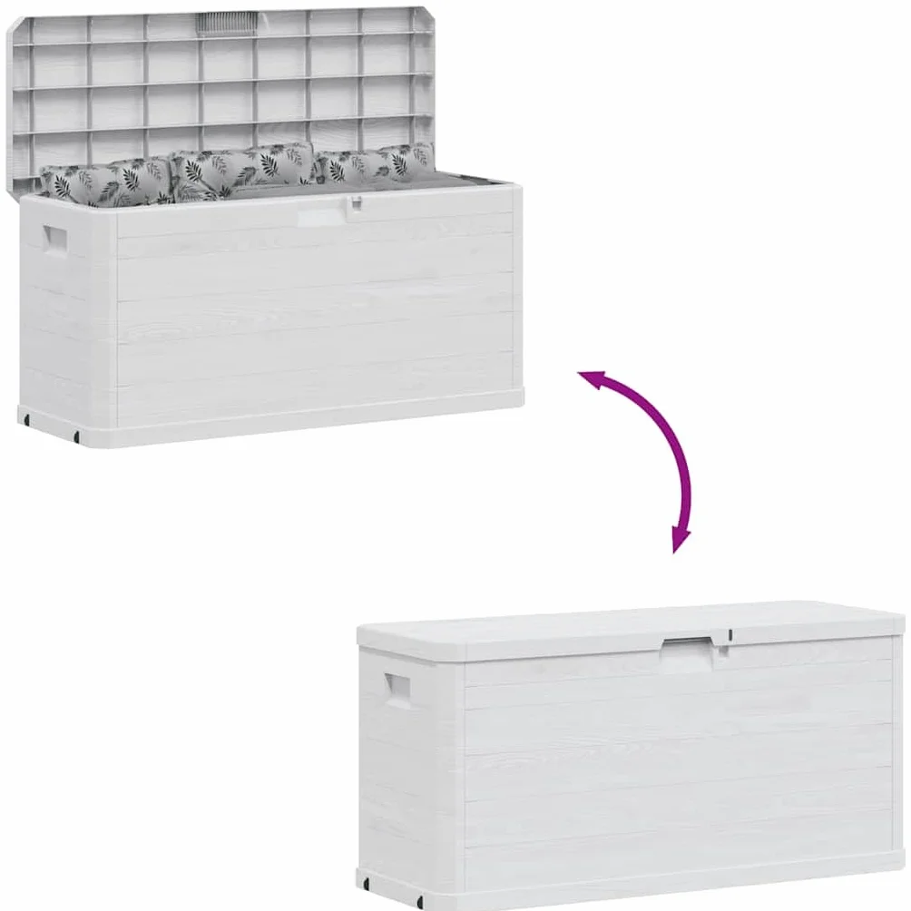 vidaXL Baule da Giardino 280 L Grigio Chiaro Cassetta Contenitore Cassapanca