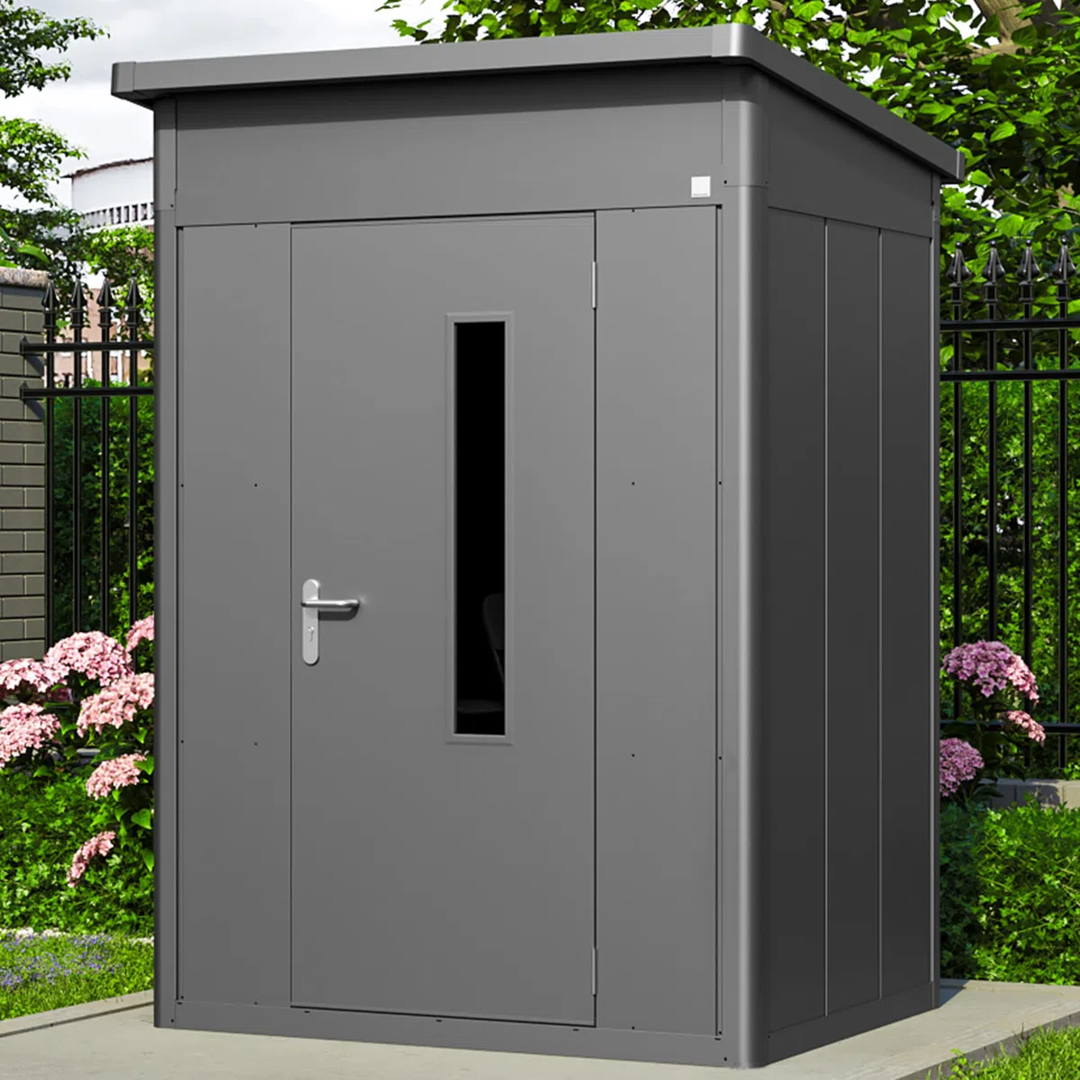GFP Primeyard Casetta da giardino metallo 158x122x231 cm Armadio da esterno per attrezzi antracite