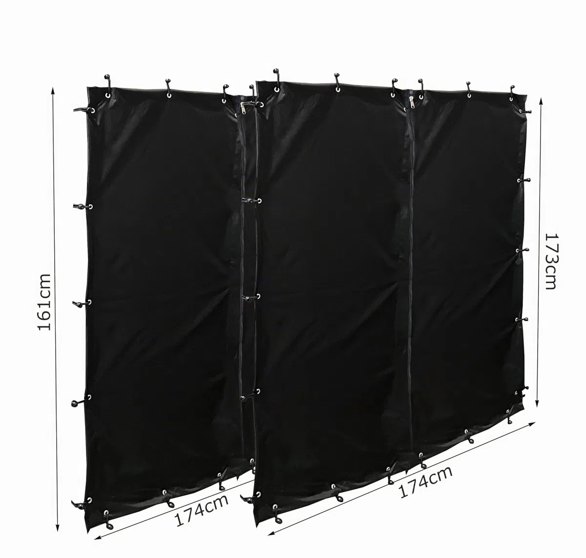 QUICK STAR Set di Protezione dalle intemperie per Riparo di Legna da ardere XXL 185x70x185cm PVC Nero
