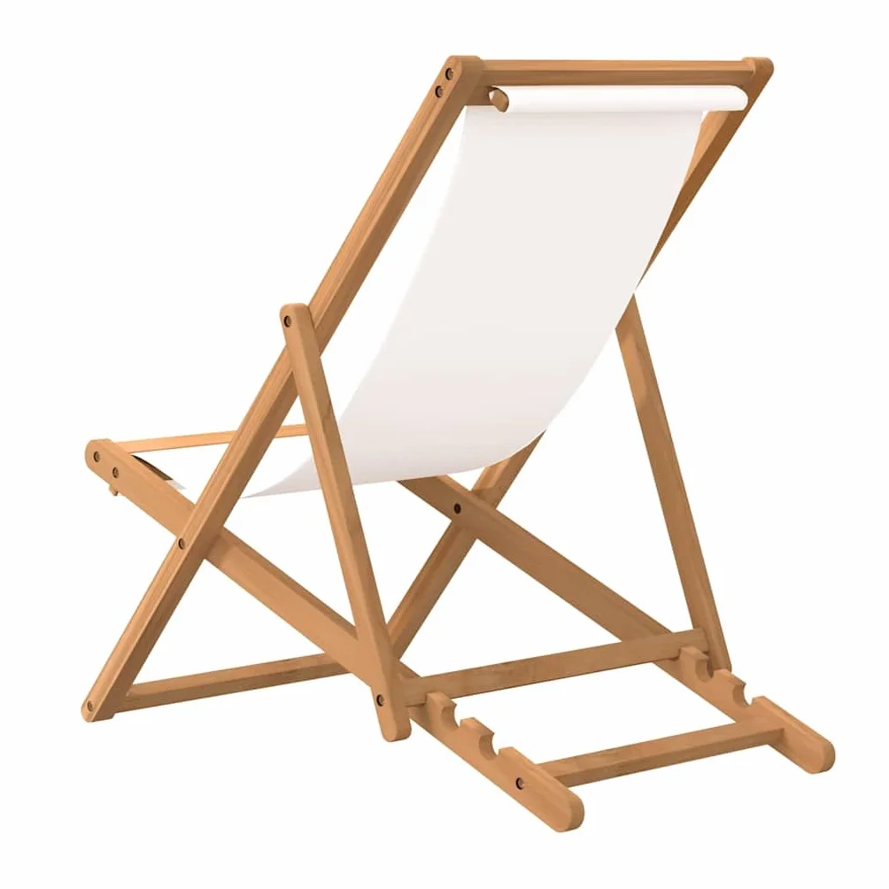 vidaXL Sedia Sdraio Giardino Pieghevole Crema Lettino Prendisole Arredi da Esterni Robusto Sedie da Pranzo Patio Terrazzo Arredamento Legno di Teak