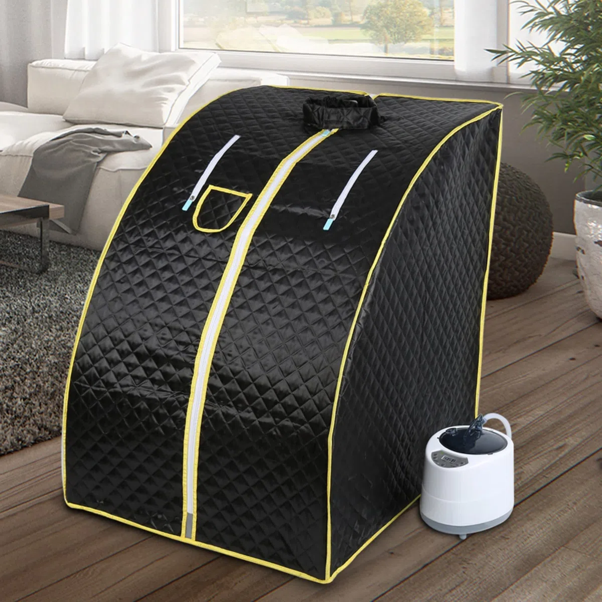 Sauna a vapore personale portatile 2 litri per relax casa nero
