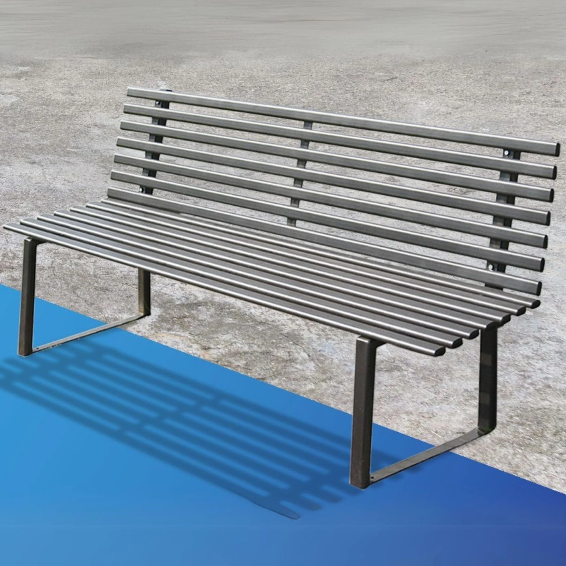 ANDRYS Panchina da Esterno e Giardino - Panca con Schienale in Acciaio Zincato a Freddo - Grigio Antracite 150x50x82cm