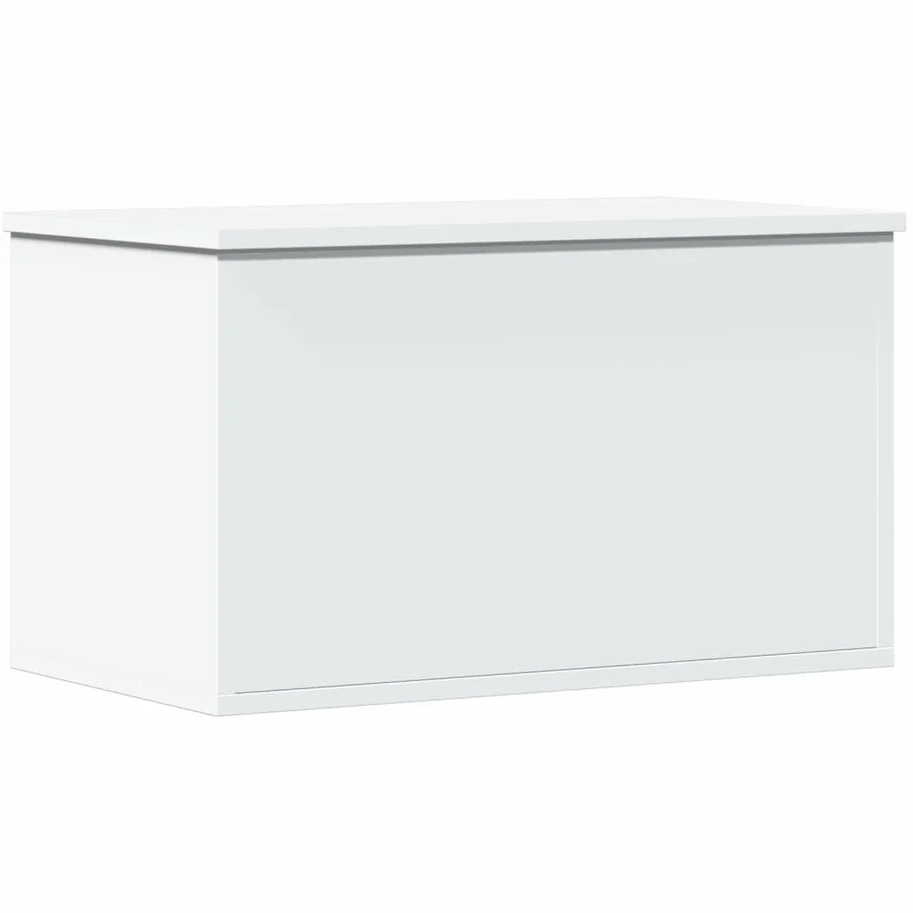 Homgoday Mobili Contenitore Portaoggetti Bianco 60x35x35 cm in Truciolato, Cassapanche e Bauli per Esterni, Contenitore da Giardino, Porta Attrezzi da Giardino, Pouf da Esterno