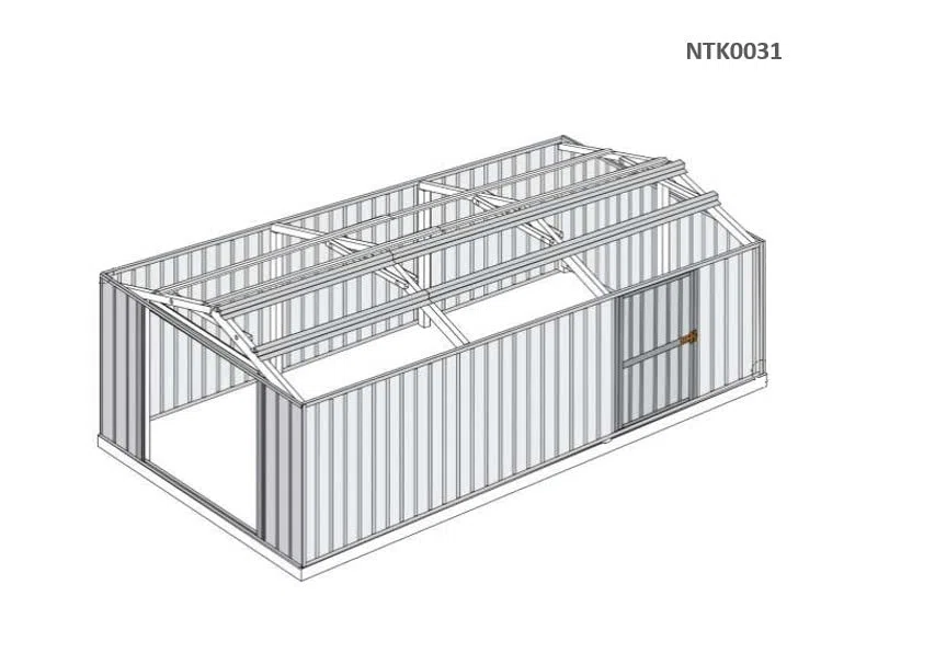 Box in Acciaio Zincato Casetta da Giardino in Lamiera 3.60 x 6.00 m x h2.30 m - 346 KG – 21 metri quadri (Verde)