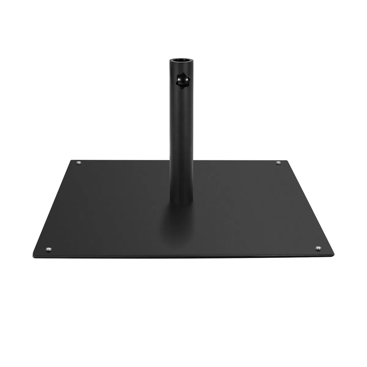 COSTWAY Base per Ombrellone Quadrata 50 cm, 16 kg con 4 Piedini Regolabili, Adattatori da 4cm/5cm, Supporto Ombrellone Installazione Veloce, per Patio Piscina (Nero)