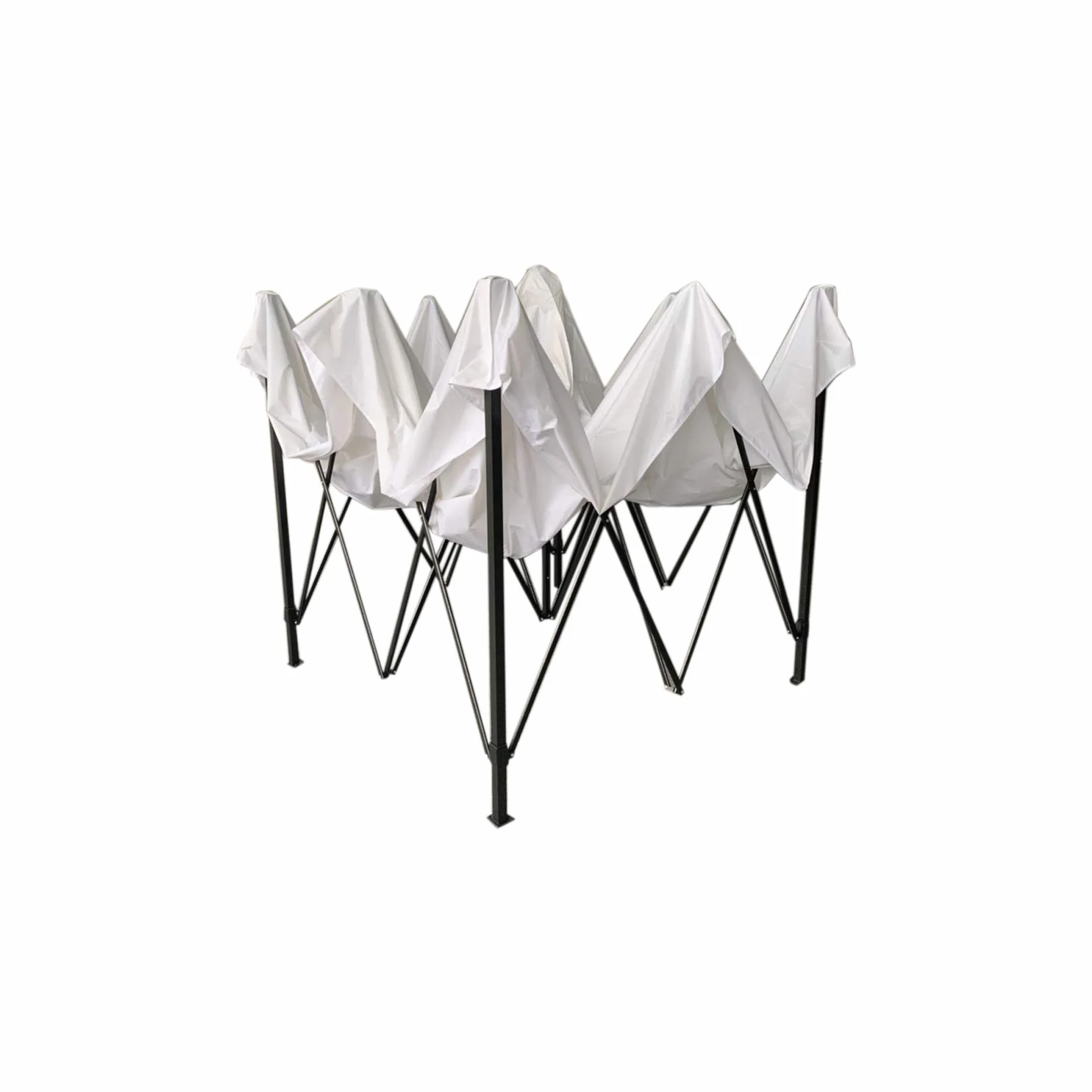 Rebecca Mobili Gazebo Tendone a Fisarmonica 3,1 x 3 x 3 mt Poliestere Metallo Bianco con Custodia e Pesi