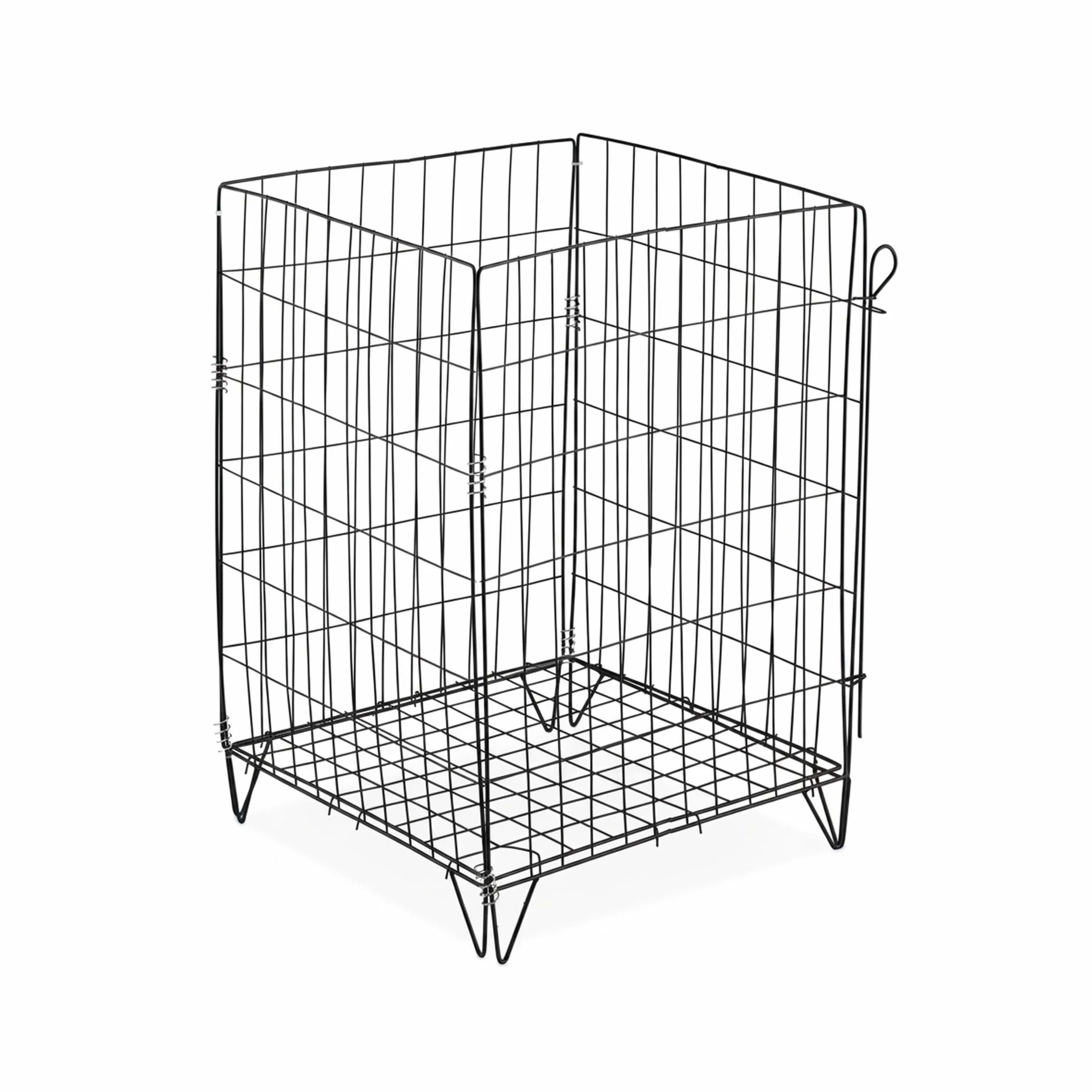 Relaxdays Compostiera in Metallo, per Compost da Giardino, Contenitore per Foglie e Fogliame, HLP: 48 x 46 x 46 cm, Nero