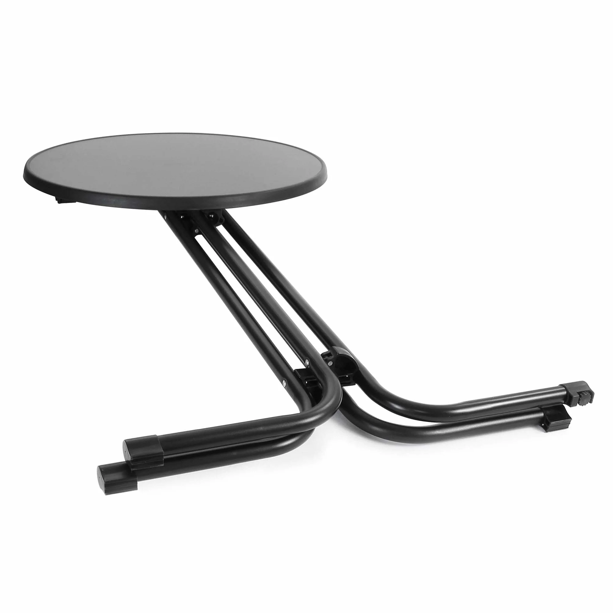 Tavolo alto da bar rotondo pieghevole nero Ø 80 cm h 110 cm per interno ed esterno