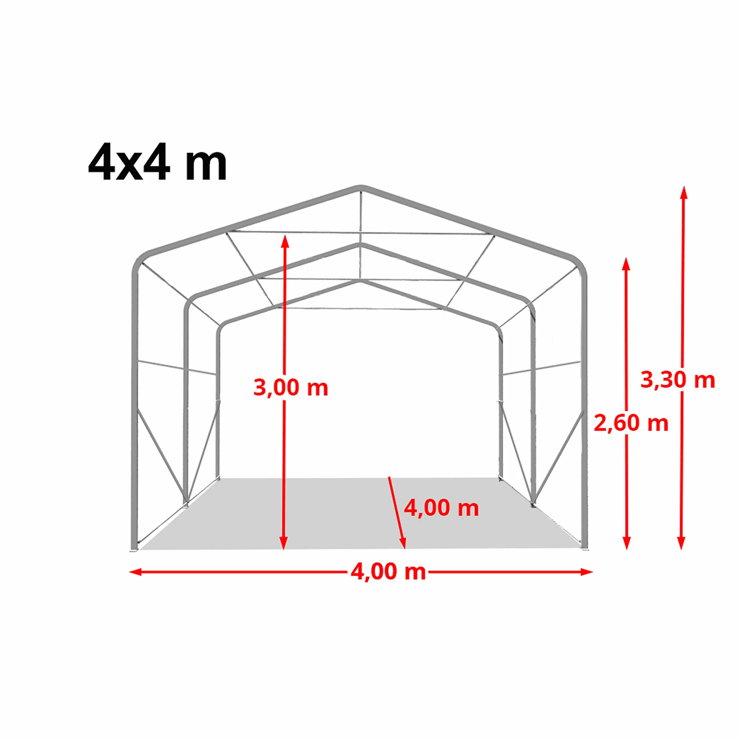 TOOLPORT Tenda da pascolo 4x4 m PVC 850 N verde, Riparo, Sottofondo morbido