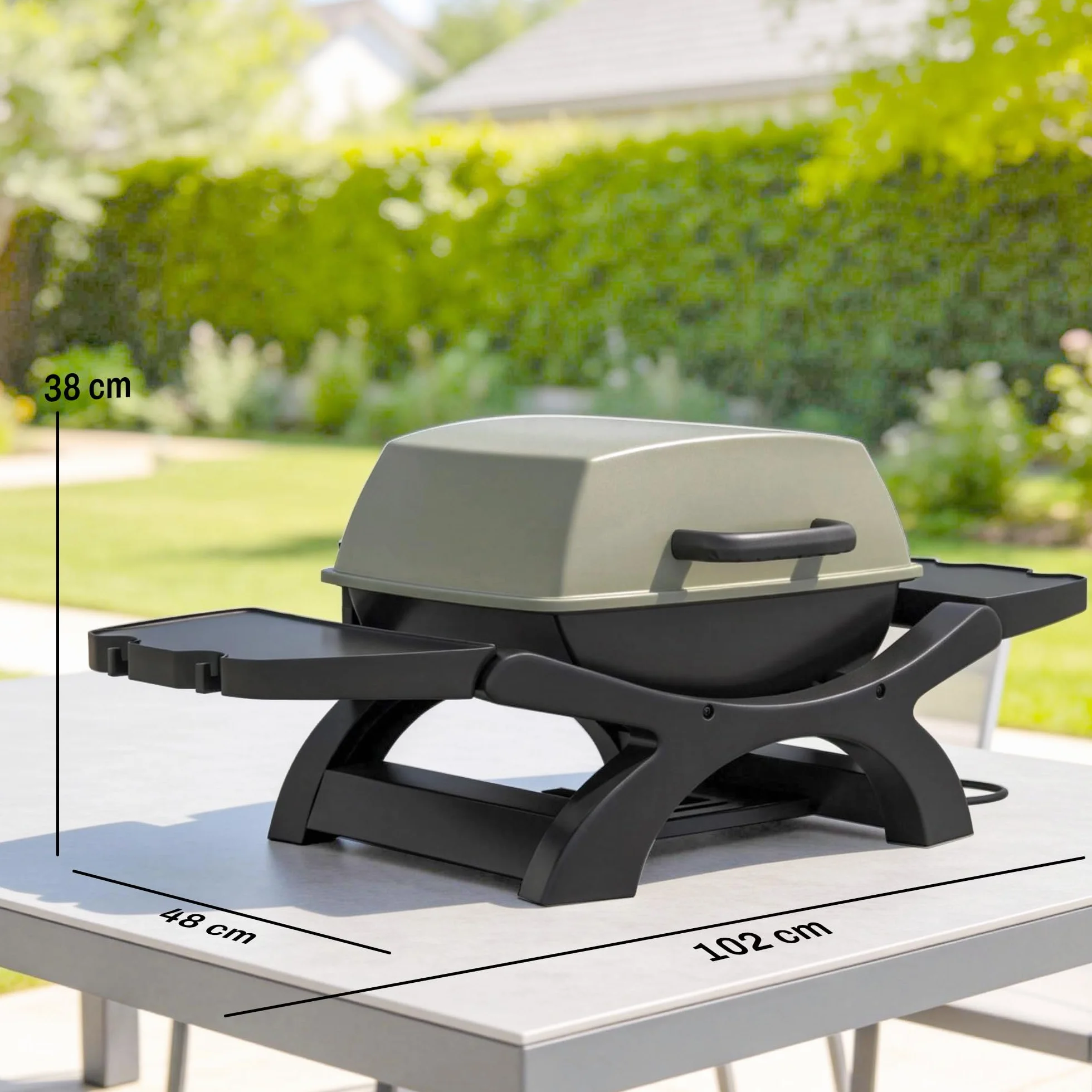 Outsunny Griglia Elettrica da Tavolo 2300W Barbecue Portatile Antiaderente Nero