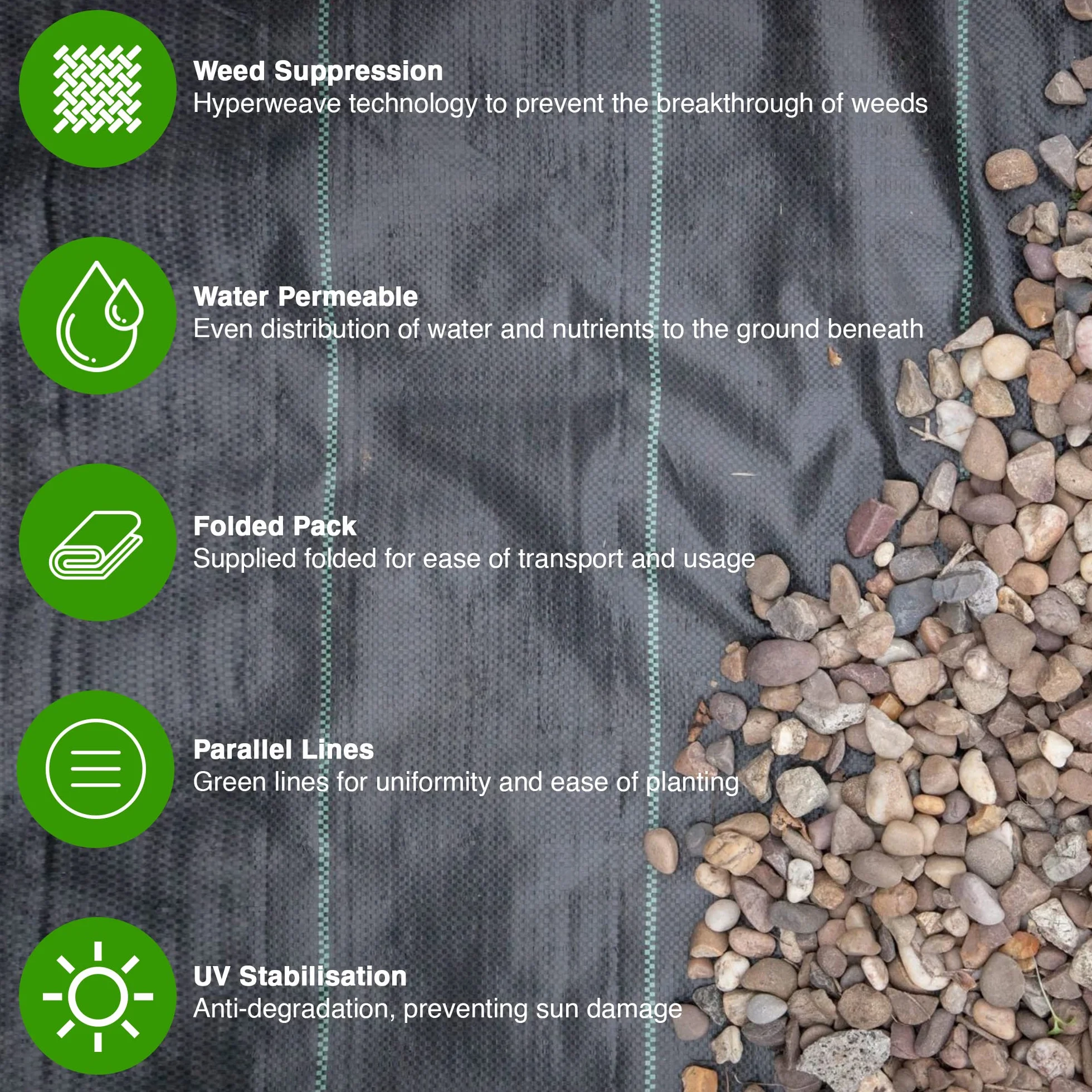 GROUNDMASTER Telo Anti Erbacce Pacciamatura 4 m x 10 m