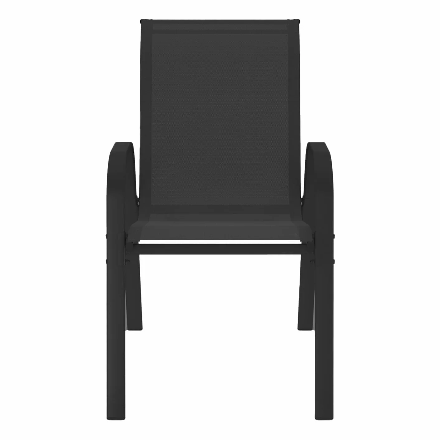 Set di 6 sedie impilabili LYMA in metallo e textilene nero