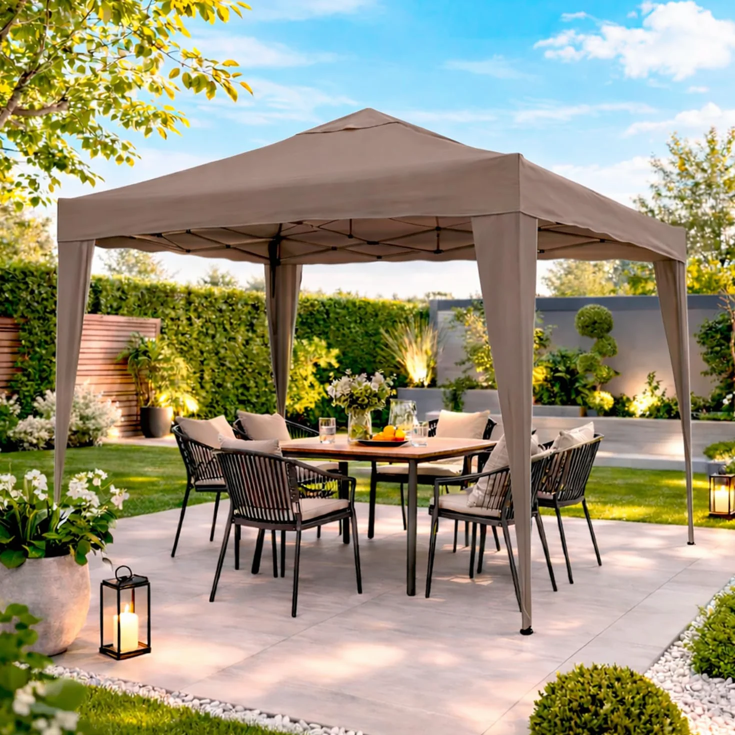 Gazebo Pieghevole 3x4 M Acciaio Idrorepellente 160 g/m² Anti-UV Apertura Rapida a Fisarmonica con Borsa e 4 Sacche Zavorra