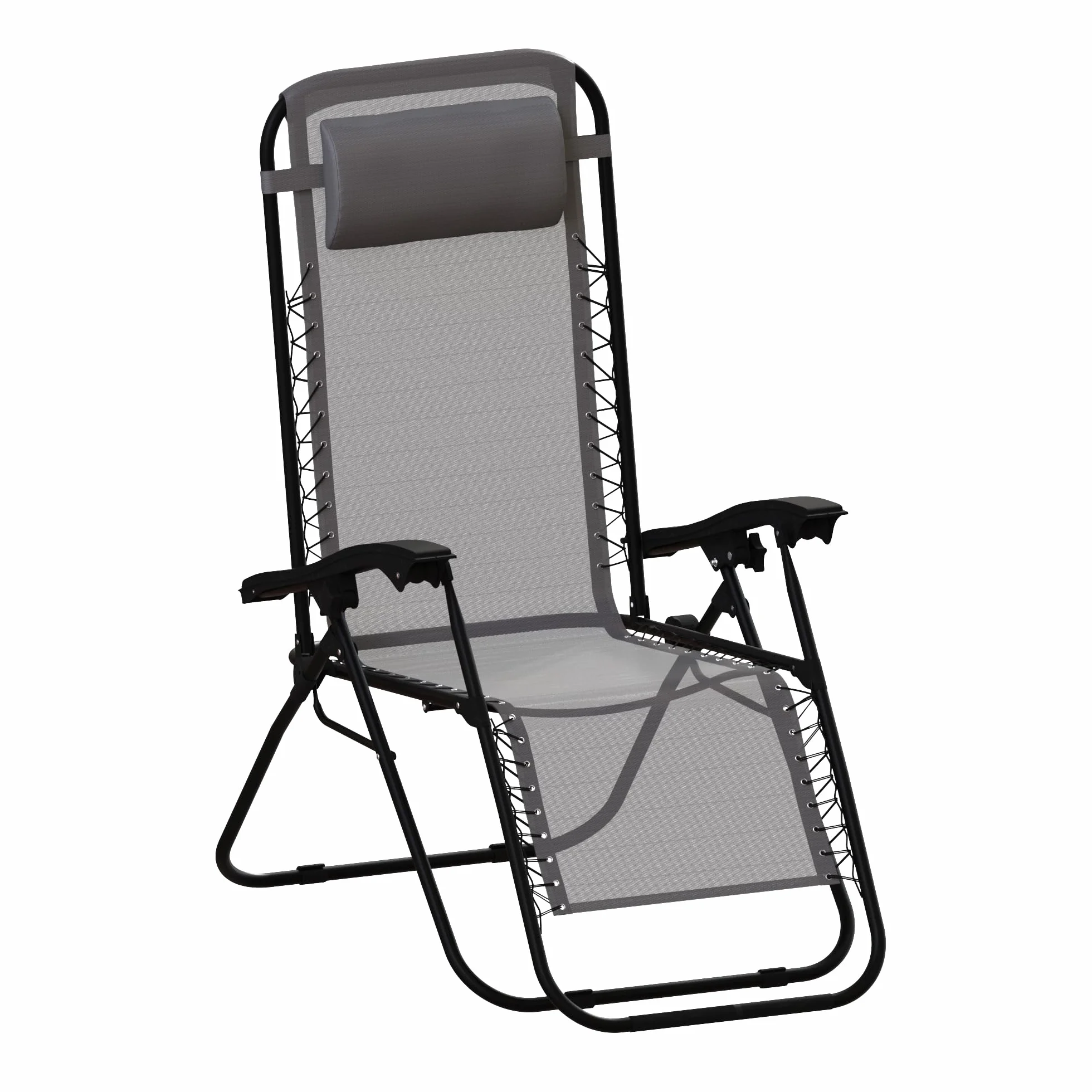 Garden Vida Set di 2 sedie a gravità zero, sdraio per esterni, patio, reclinabile, senza peso, resistente alle intemperie, in acciaio (grigio)