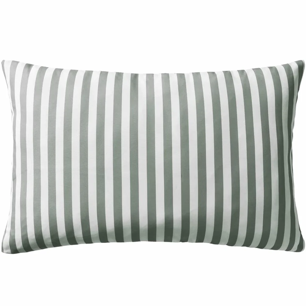 vidaXL 2X Cuscini da Esterno Guanciali Decorativi da Giardino Robusti Resistenti Sedie Divani con Cerniera in Poliestere Stampa a Righe 60x40 cm Grigi