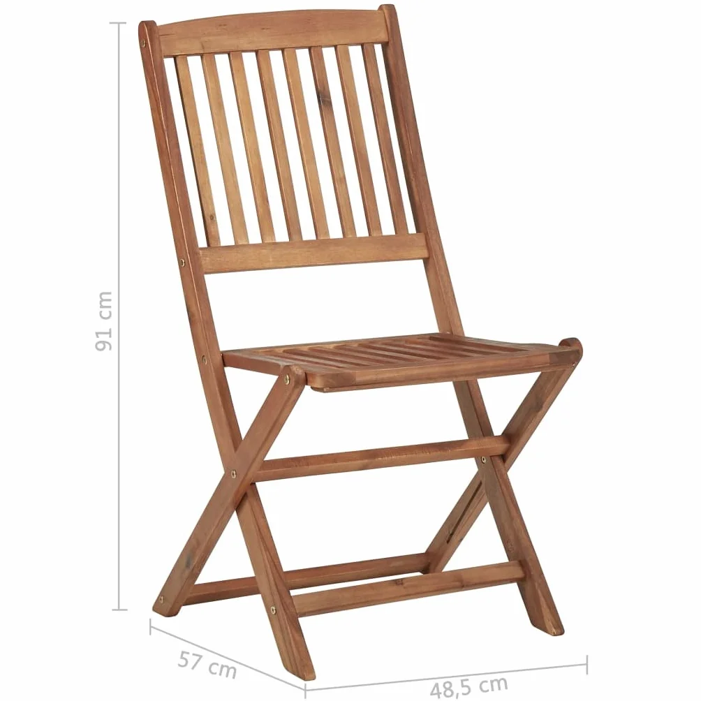 vidaXL Sedie da Giardino Pieghevoli 4 pz Legno Massello d'Acacia