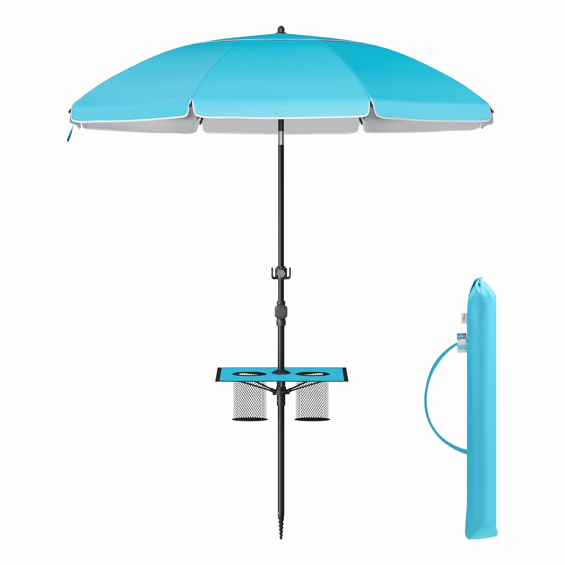 SONGMICS Ombrellone 160 cm UPF 50+ Inclinabile Regolabile Blu
