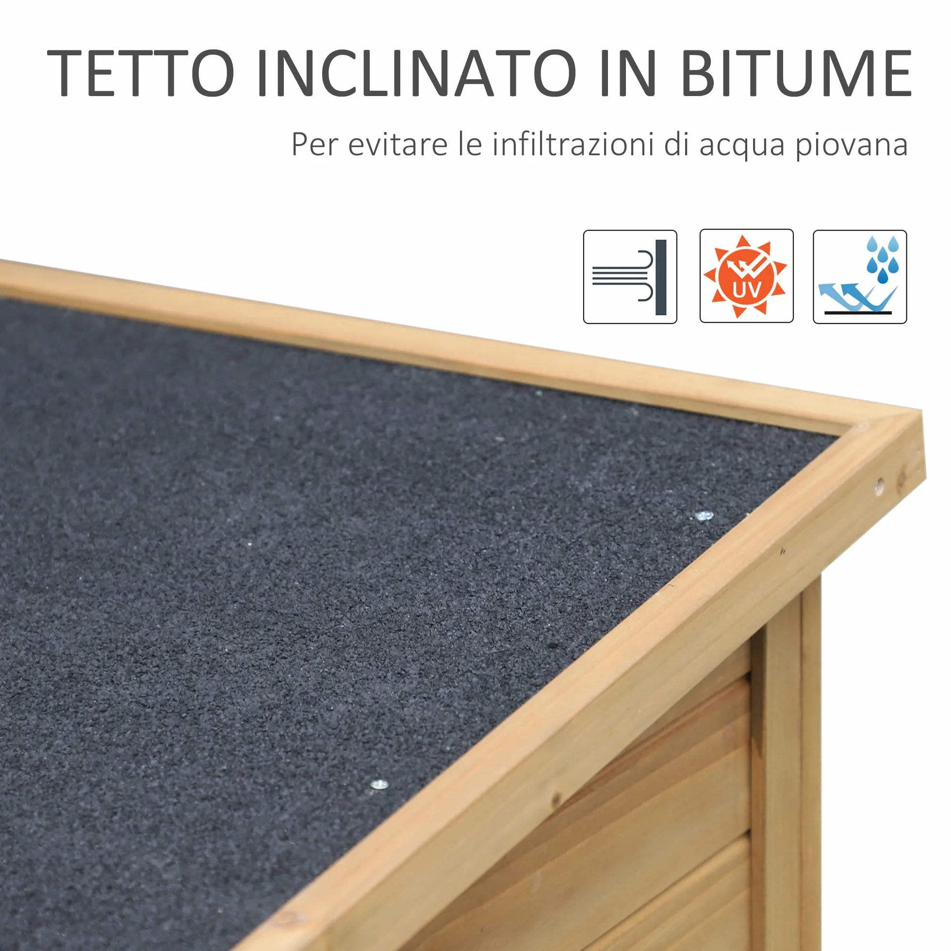 Outsunny Armadio da Esterno Casetta da Giardino Legno Abete Capanno Attrezzi Tetto Bitume Impermeabile 87x46.5x96.5cm
