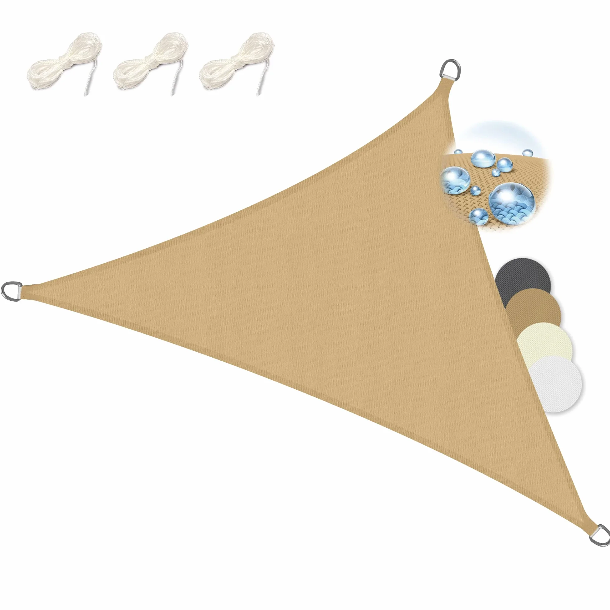 Sol Royal Tenda a Vela Impermeabile 7x5x5 m SolVision PS9 – Tenda da Giardino Sole per Esterno – Telo Ombreggiante Parasole Protezione Anti Raggi UV Sabbia – Triangolare 700x500x500 cm