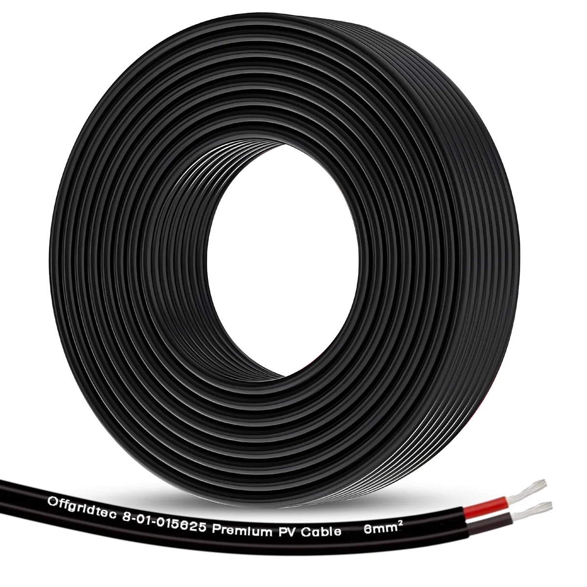 Offgridtec Cavo solare 2x6mm², cavo PV bipolare per impianti fotovoltaici, design flessibile e separabile, rame stagnato con isolamento XLPO, resistente a calore e intemperie, DC, 20 m