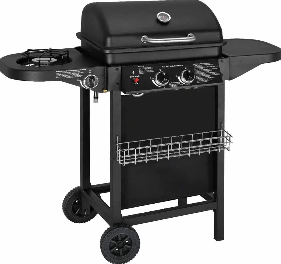Barbecue a gas 2 bruciatori compatti 8,7 kW acciaio