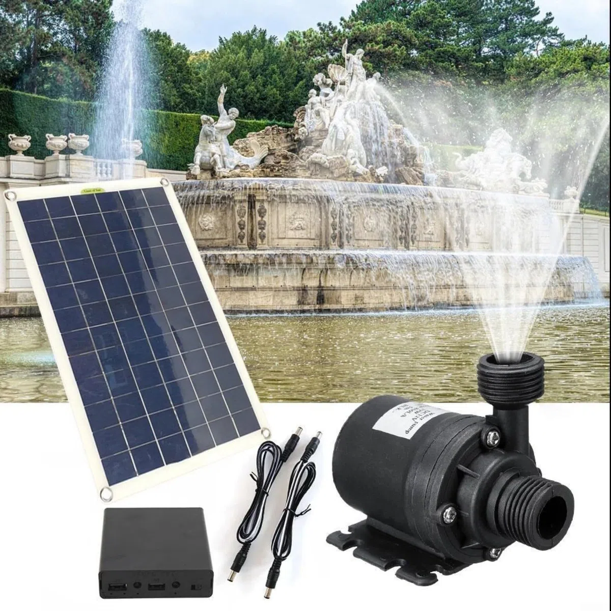 HpLive 50 W, 800 l/h, fontana solare, a basso rumore, a cascata, per stagno, piscina, acquario