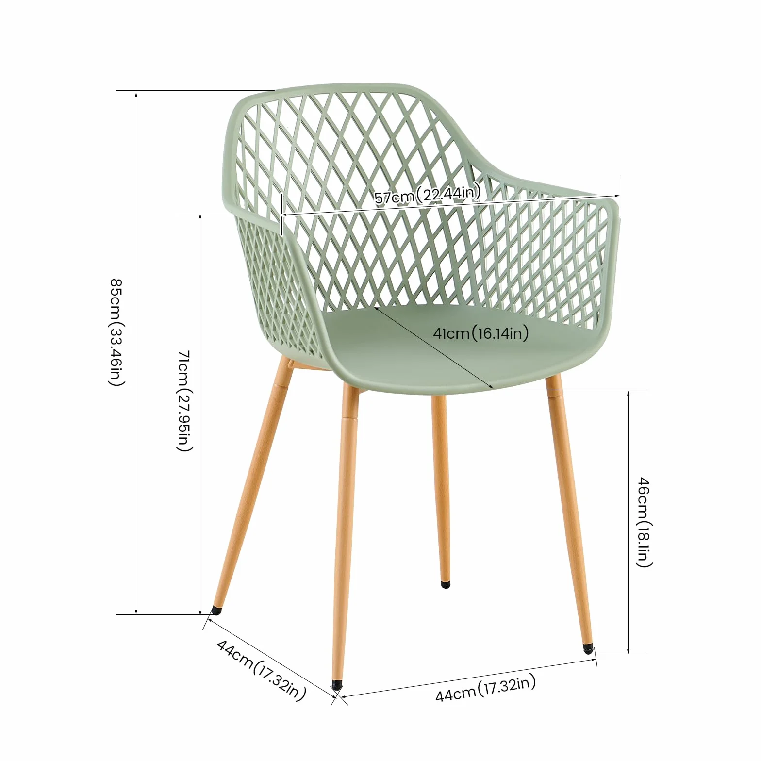 buybyroom Set di 4 Sedie da Giardino con Bracciolo, Sedia da Giardino, Design Moderno e Minimalista, Portata Massima 120 kg