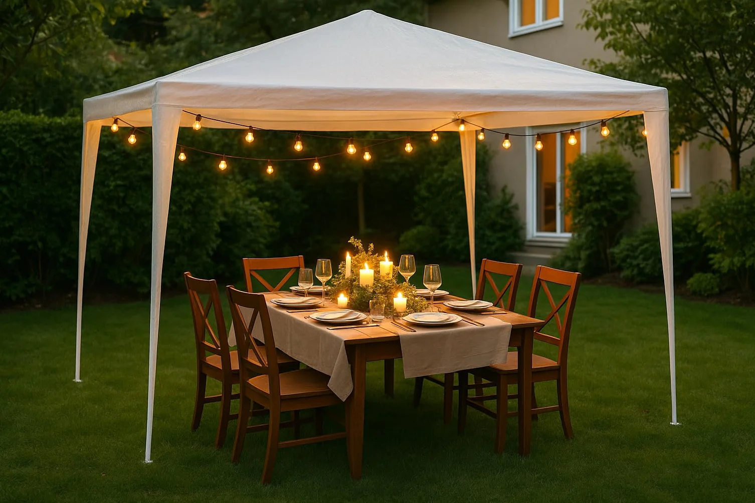 Linea Garden Friend Gazebo Struttura in acciaio 3x3 m Bianco 110 gr/m²