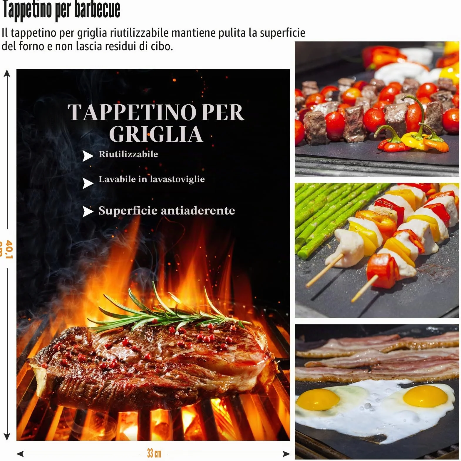Grilliance Set di 30 Posate per Barbecue, in Acciaio Inox di Alta qualità, Pinza per Barbecue, cavatappi, Set con Valigetta e Tappetino per Barbecue, per Uomini, Regalo per Campeggio, Marrone
