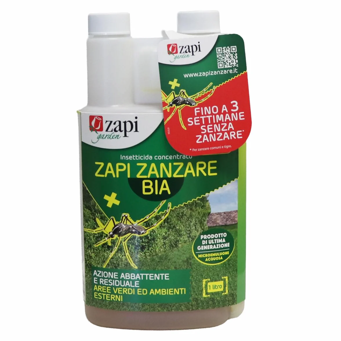 Zapi Garden Bia Verde Insetticida per Zanzare Concentrato 1 Litro