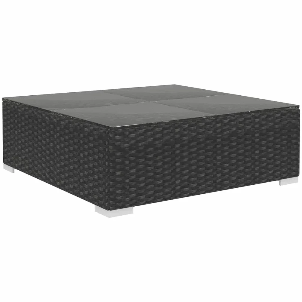 vidaXL Set di 20 sedie da giardino in polyrattan, colore nero