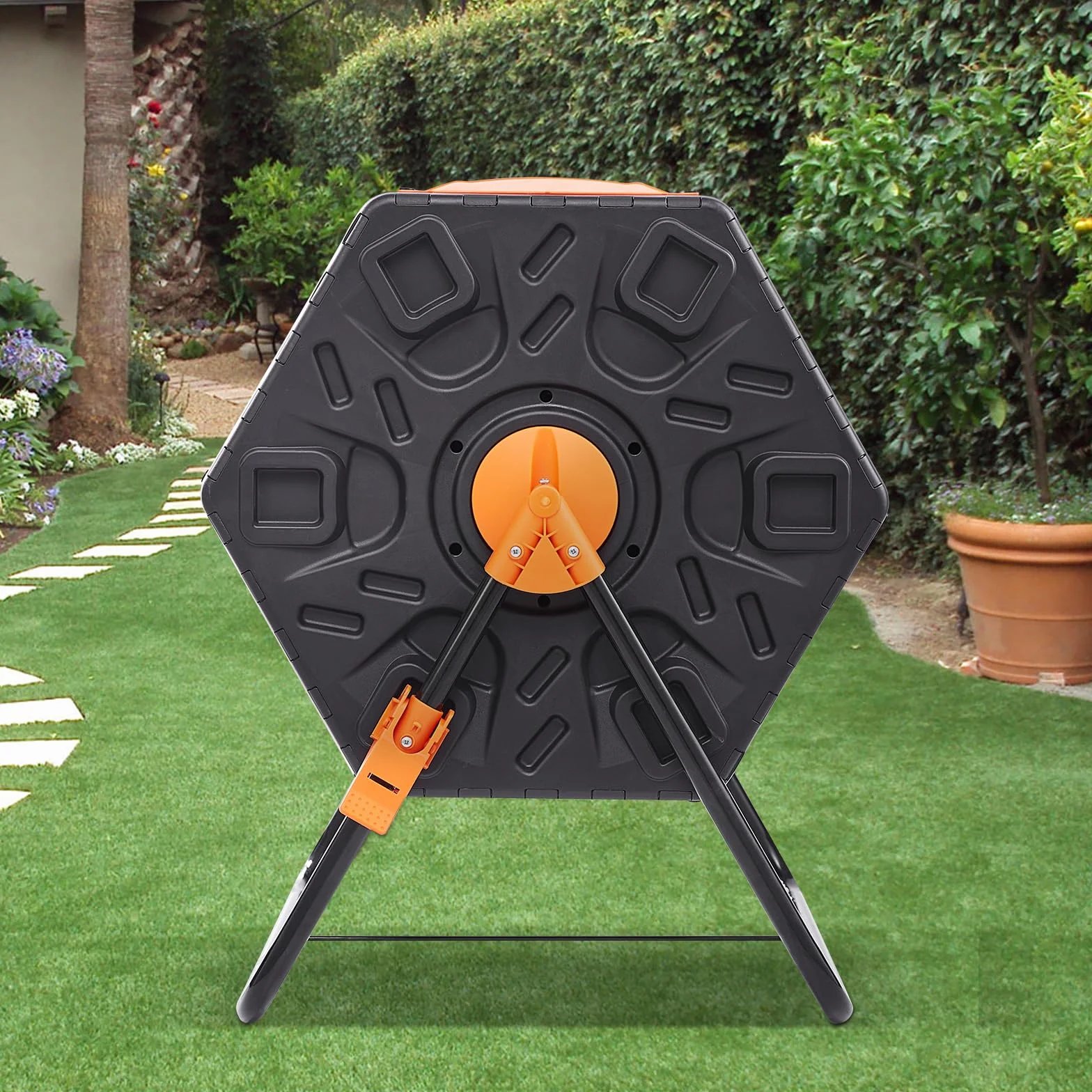 VEVOR Compostiera da Giardino Rotante 140L Doppia Camera 360° PP Senza BPA 40 kg