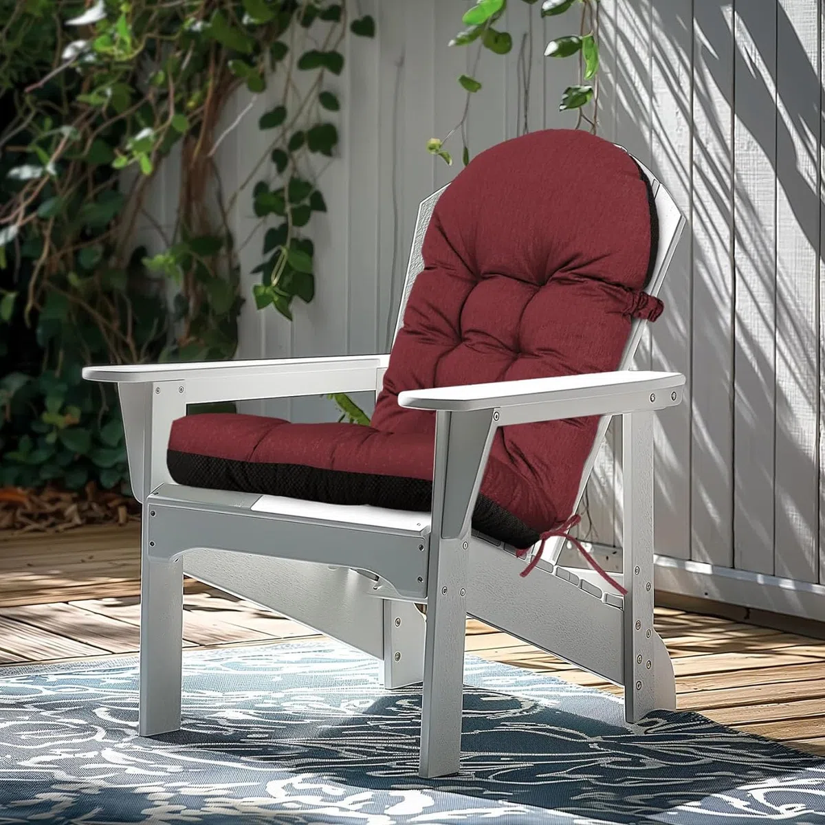 Cuscino di Sedia Adirondack Impermeabile, Cuscino per Patio per Esterni, Grigio Chiaro