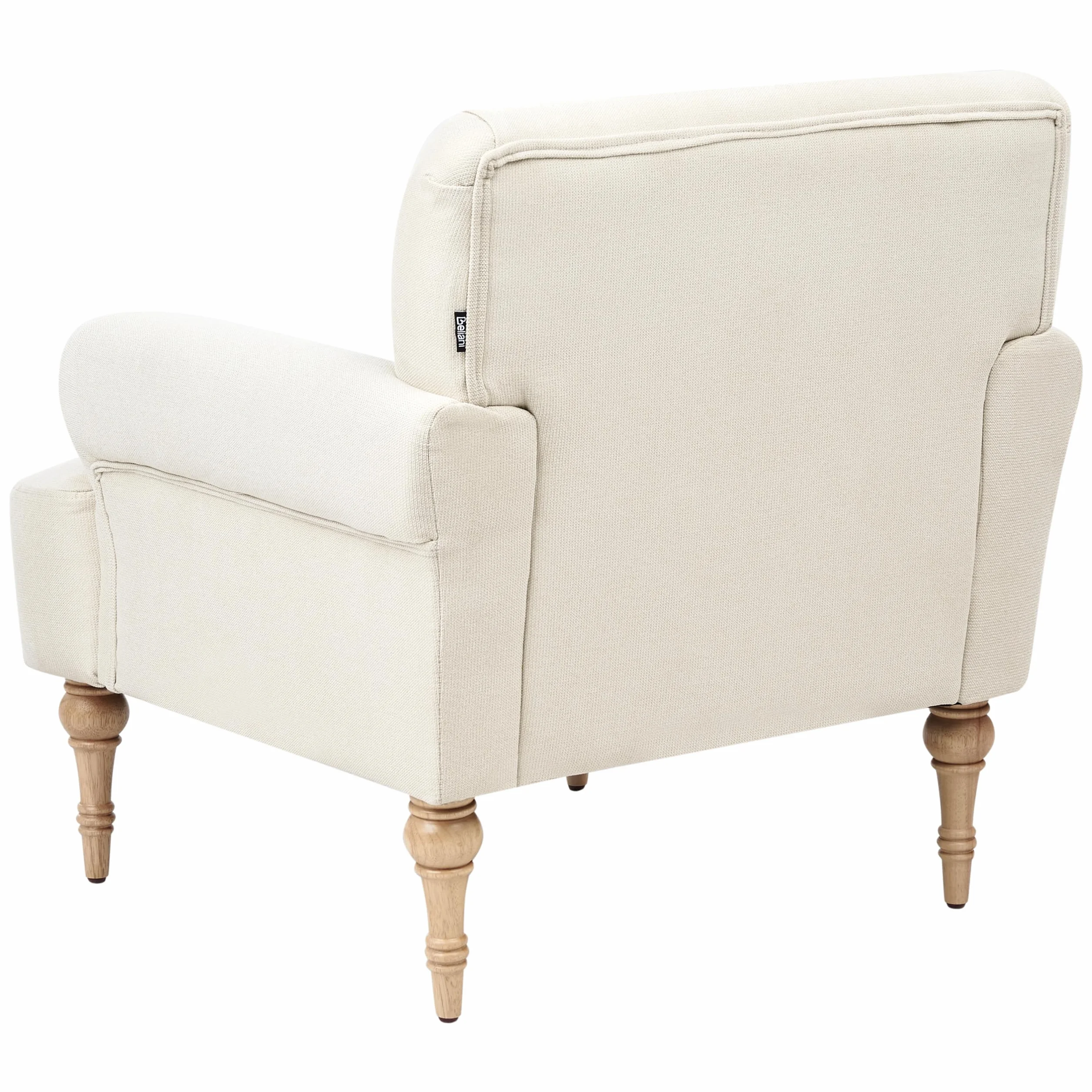 Beliani Poltrona in tessuto Poliestere idrorepellente Seduta spessa Gambe in legno di gomma Beige chiaro