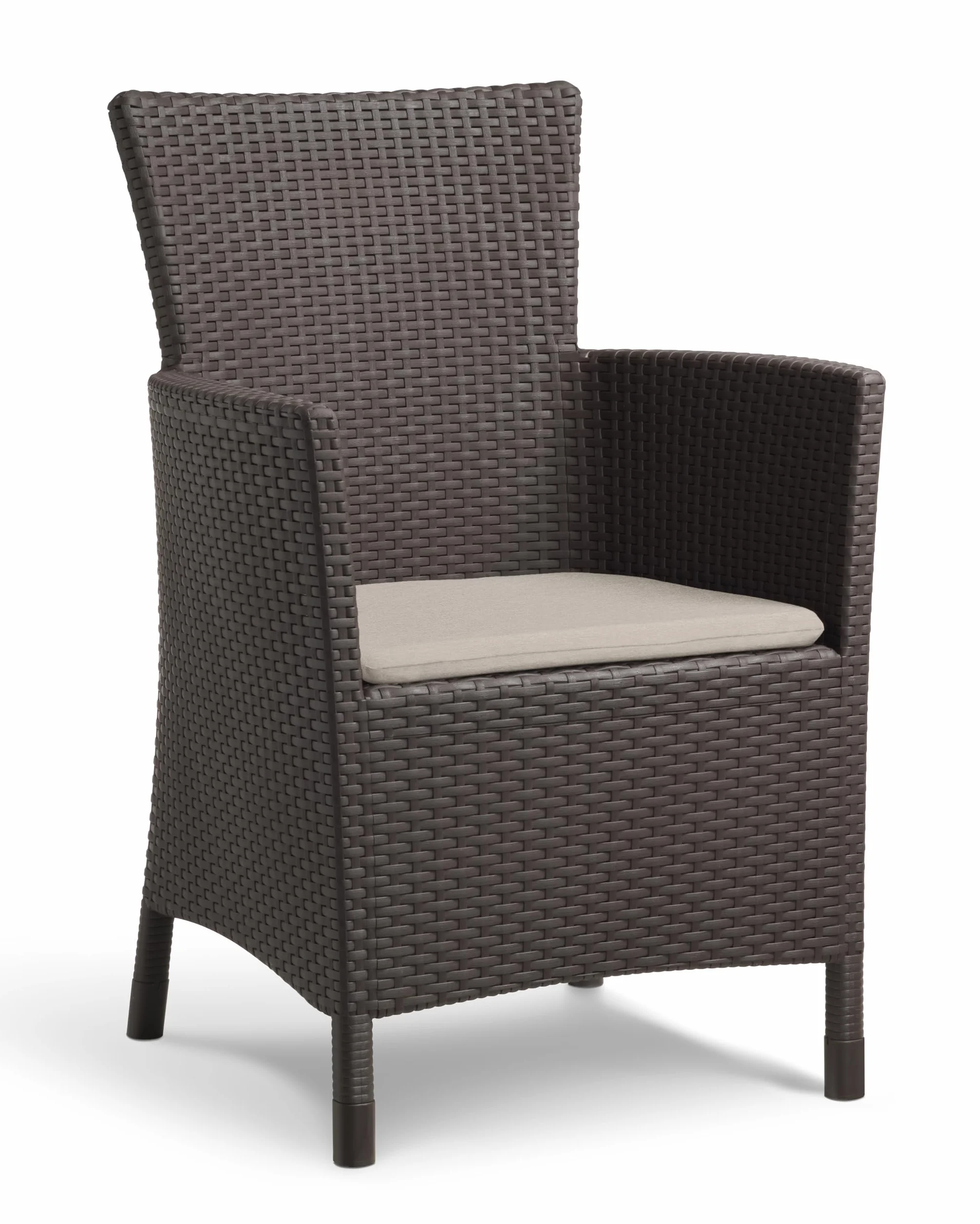 Keter Iowa Poltrona da giardino in resina con cuscino incluso finitura rattan piatto marrone