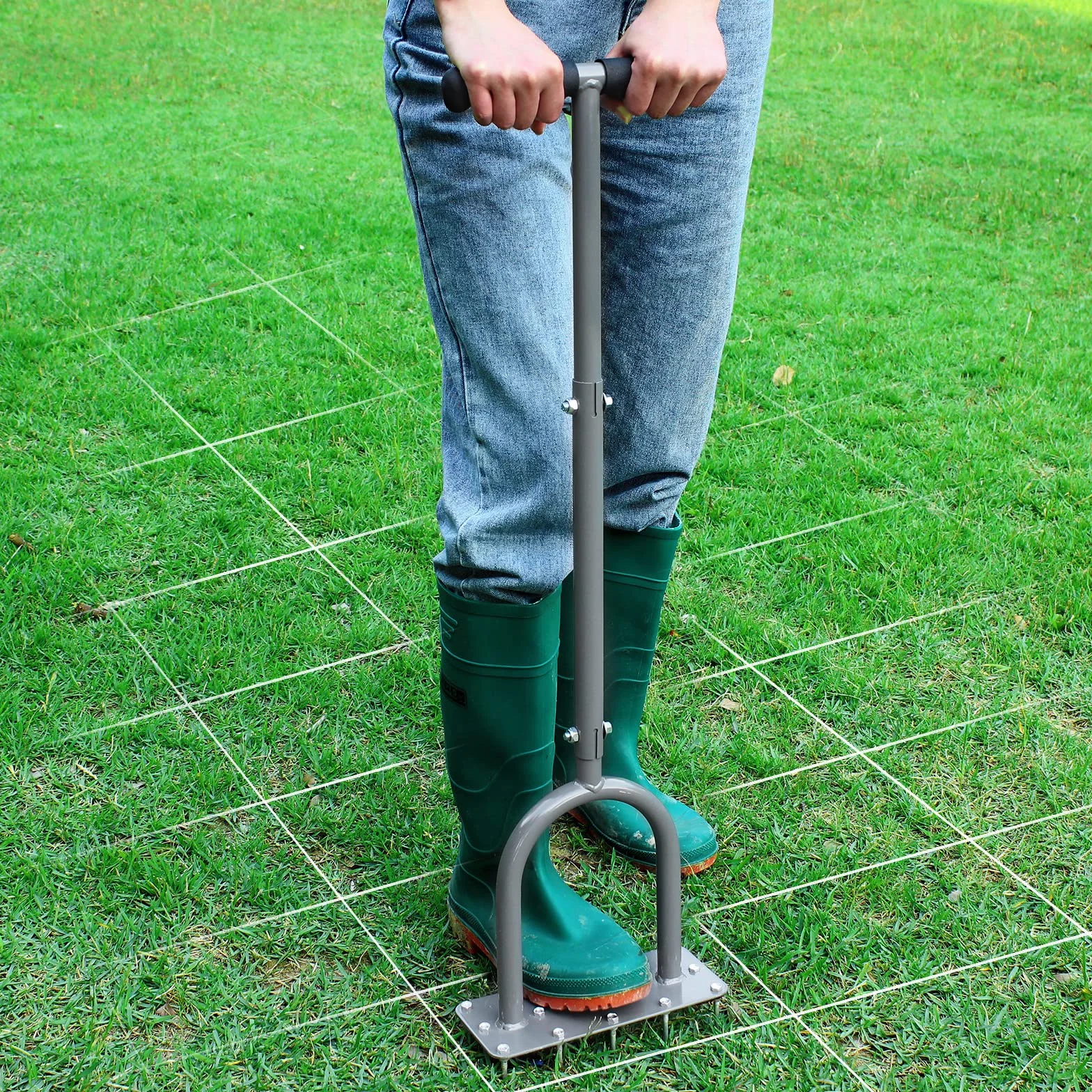 Walensee Aeratore per Prato in Metallo, con 15 Punte in Ferro, aeratore Pre-assemblato per Cortile, aerazione del Prato, Strumento da Giardino, riviva la Salute del Prato, in Attesa di Brevetto