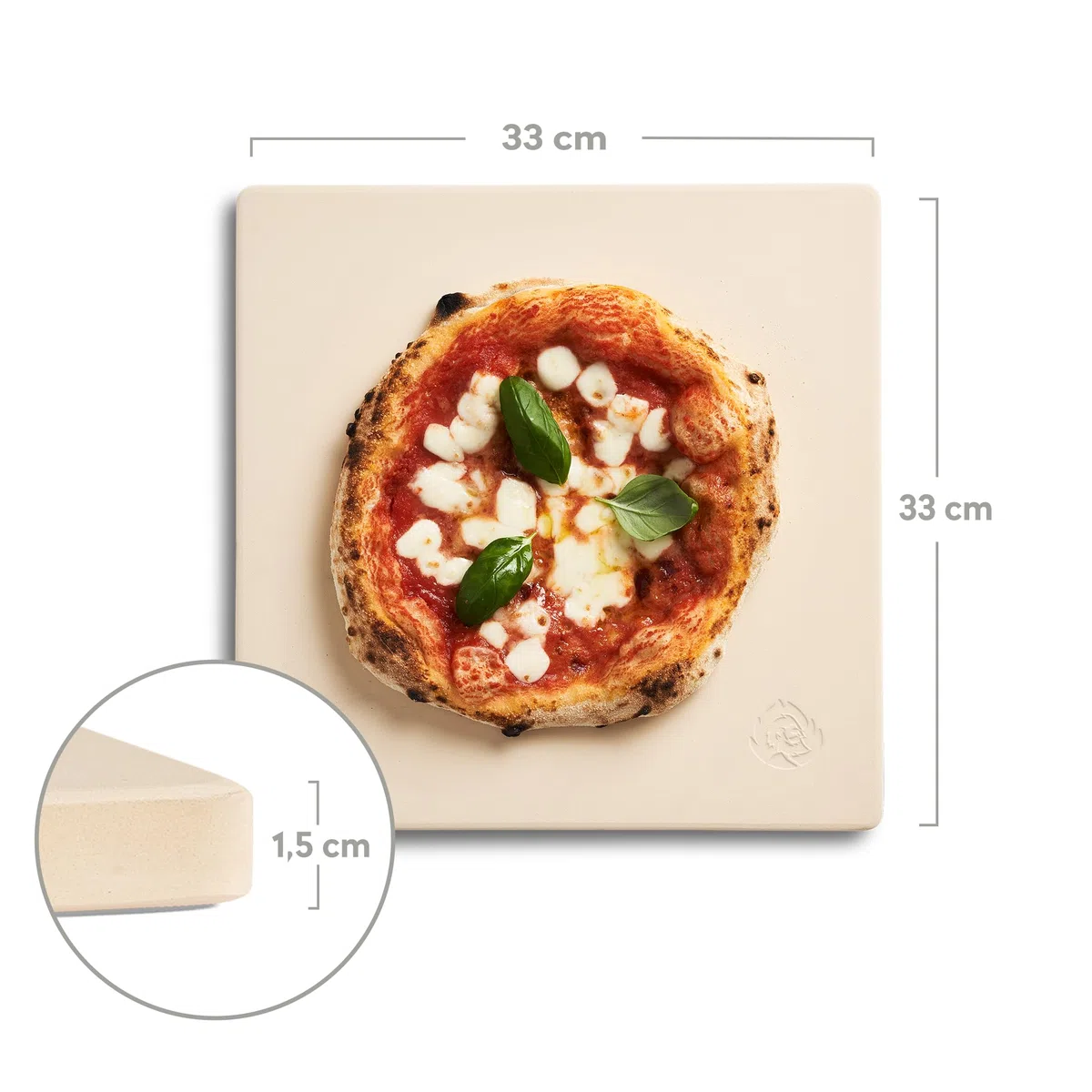 Forno per pizza a gas BURNHARD TONY 5,9 kW 450°C 58,5x47,7x24,8 cm con pietra refrattaria in cordierite portatile