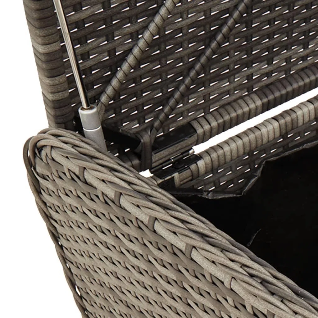 vidaXL Cassapanca con Cuscino Grigia 115x51x52 cm in Polyrattan
