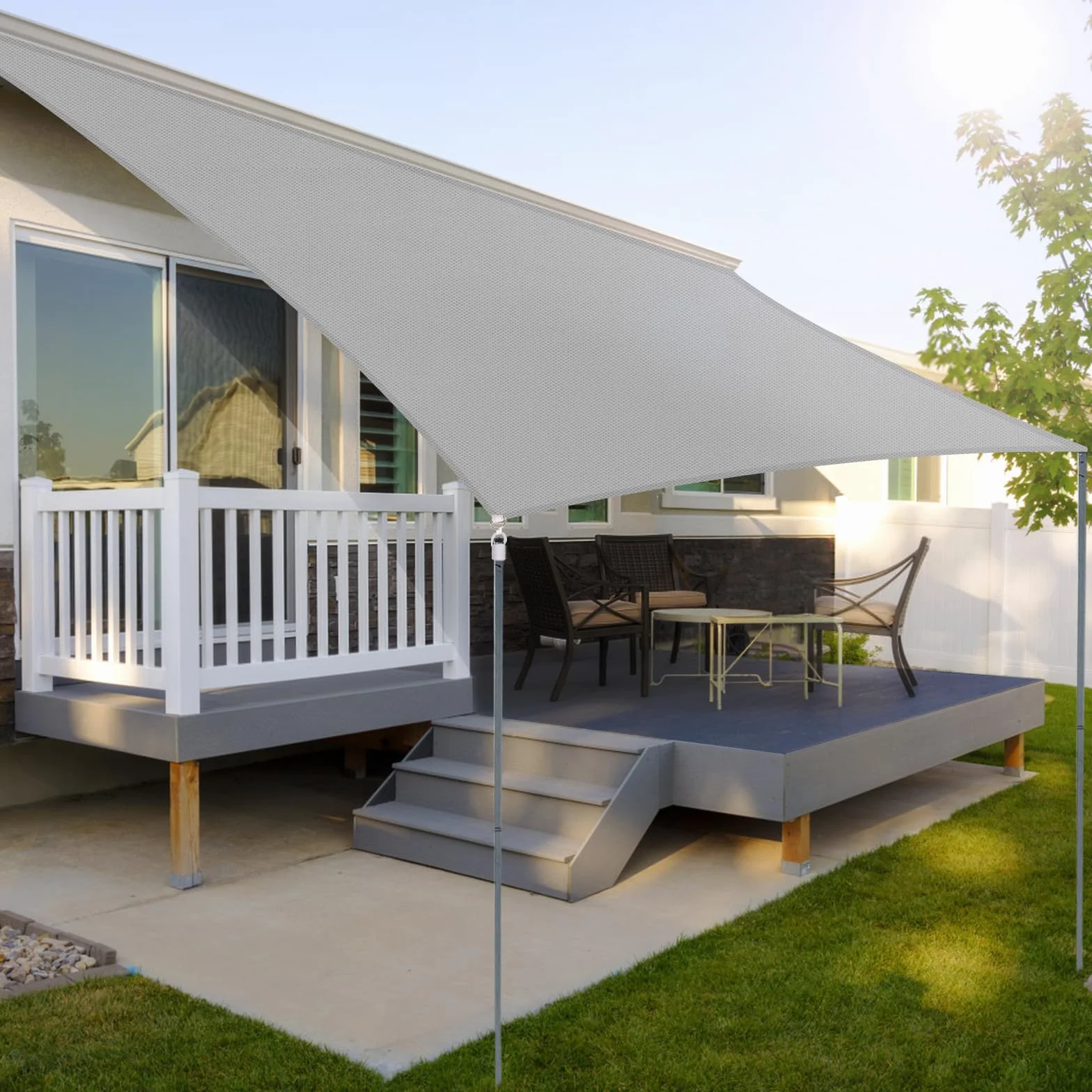 Vela Ombreggiante Rettangolare 4x5m Protezione UV 99% Impermeabile Tenda Ombreggiante per Patio Giardino
