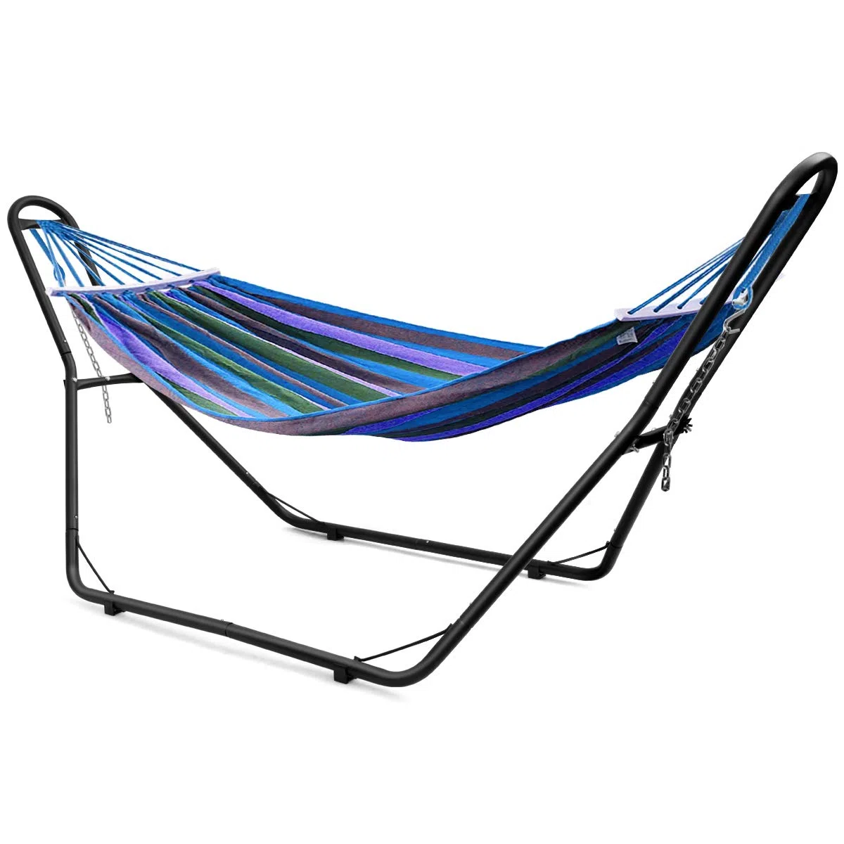 COSTWAY Supporto Universale, Telaio per Amaca Regolabile, Capacità 200 kg, 2 Persone, Adatto per Amache da 2,75 a 3,6 m di Lunghezza, per Terrazza Esterna Coperta da Giardino, Nero (amaca non inclusa)