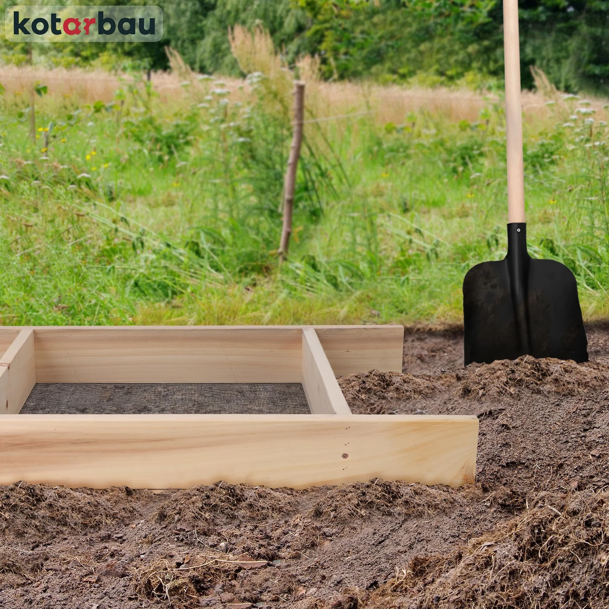 KOTARBAU Setaccio da Giardino 4x4 mm Acciaio Legno 80x50 cm per Terra Compost