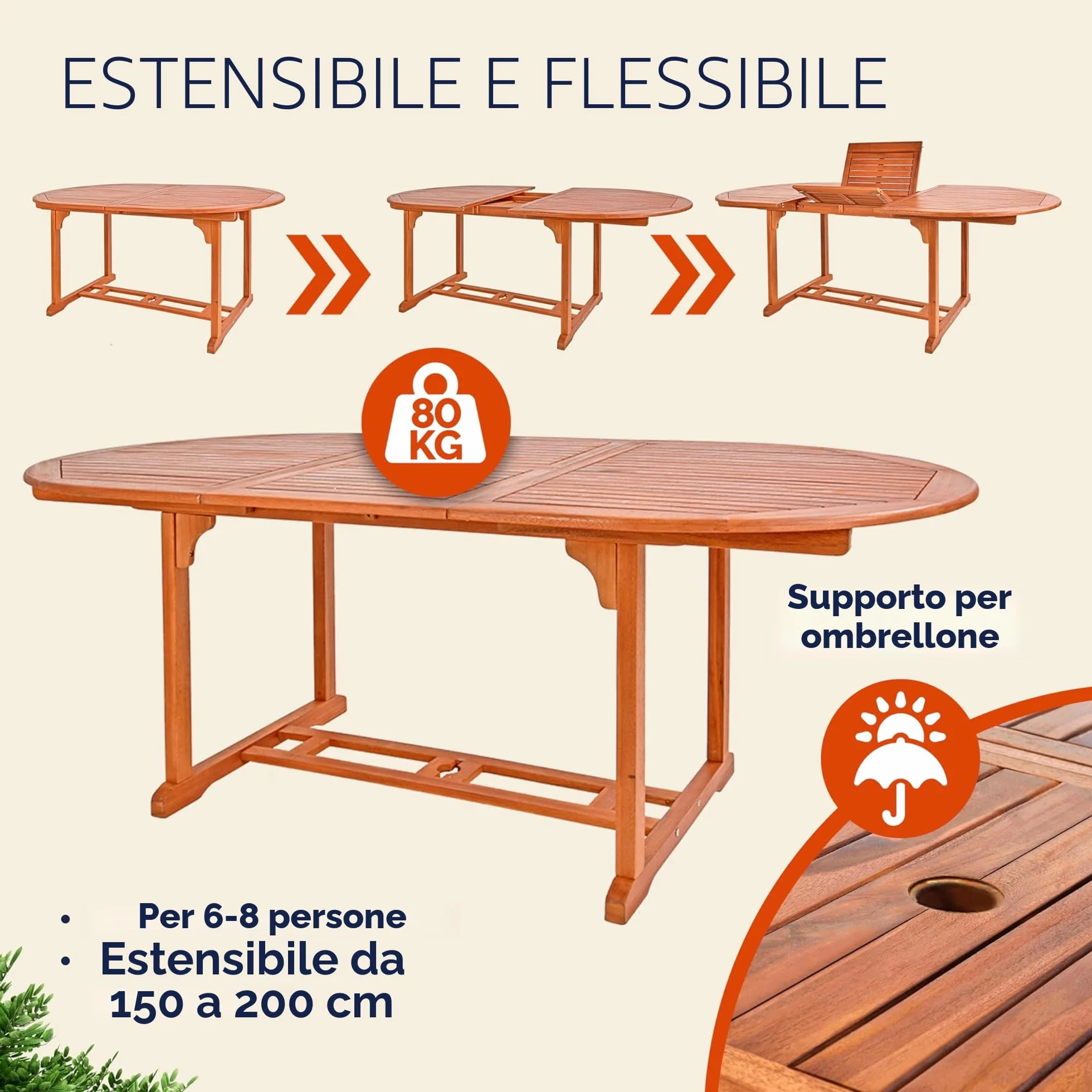 Casaria® Zestaw mebli ogrodowych z drewna eukaliptusowego 6 krzeseł składanych ze stołem FSC 7 części