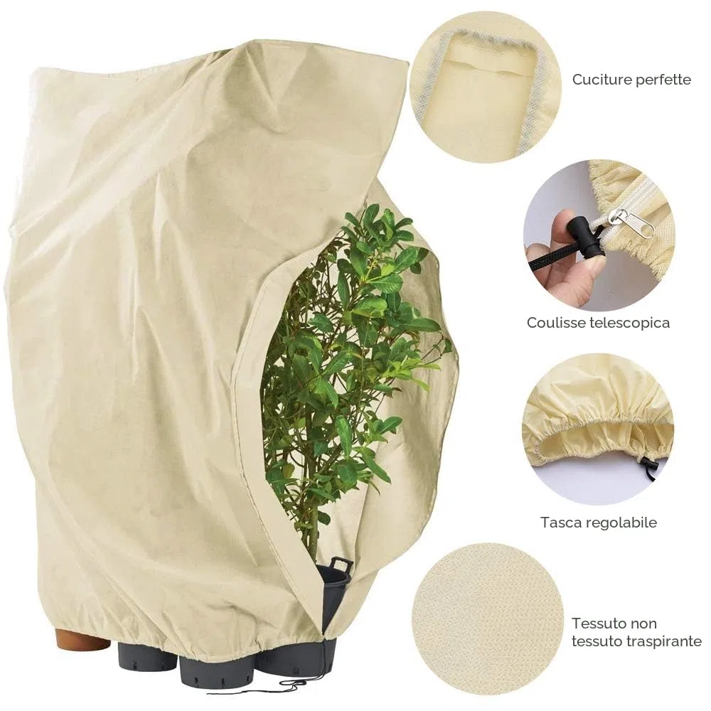 Tasmotor Copertura in Pile per Piante Invernali Protezione antigelo 2 Pezzi 120x180 cm