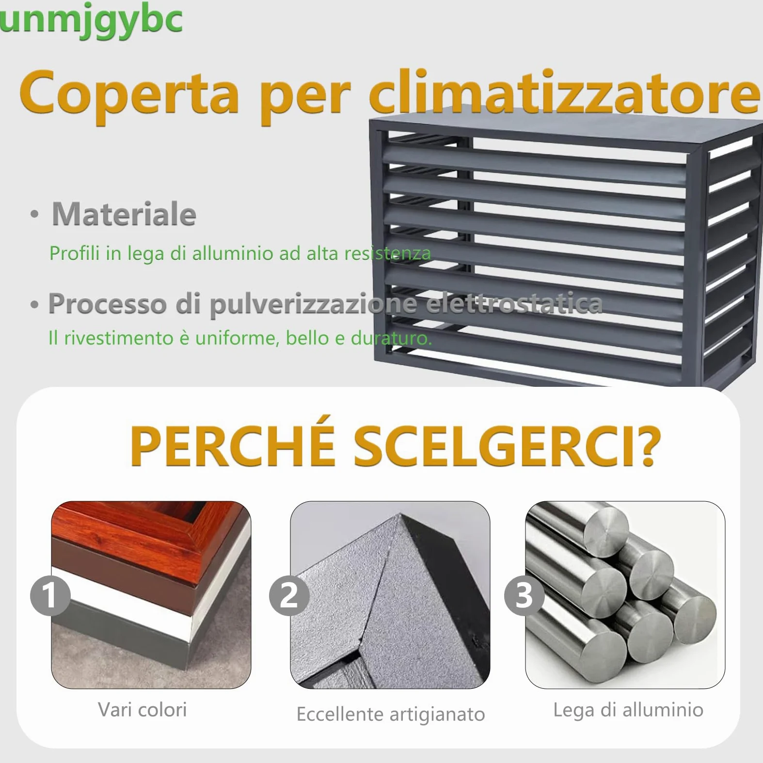 Unmjgybc Copertura per Condizionatore da Esterno Grigio 110×60×80 cm (2-3P)
