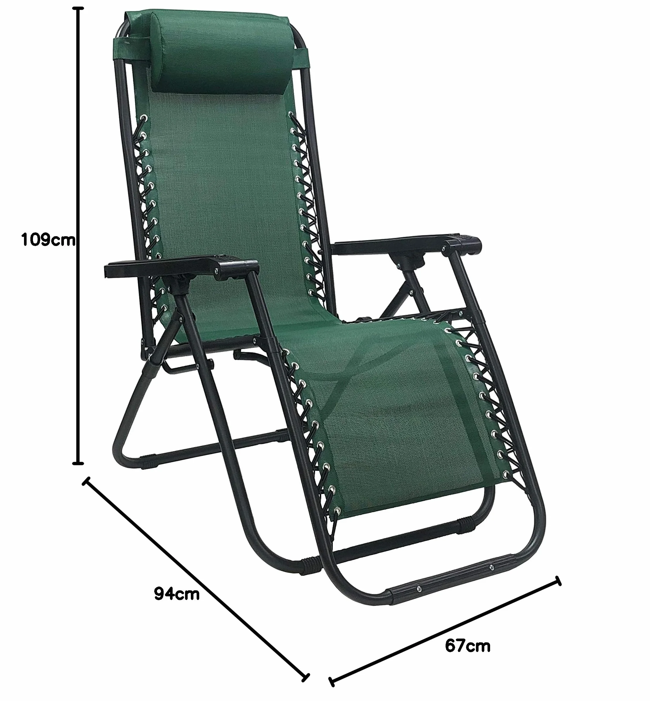 Totò Piccinni Sedia GRAVITY gravità Zero Sdraio Giardino Poltrona Relax Pieghevole Reclinabile Textilene Verde