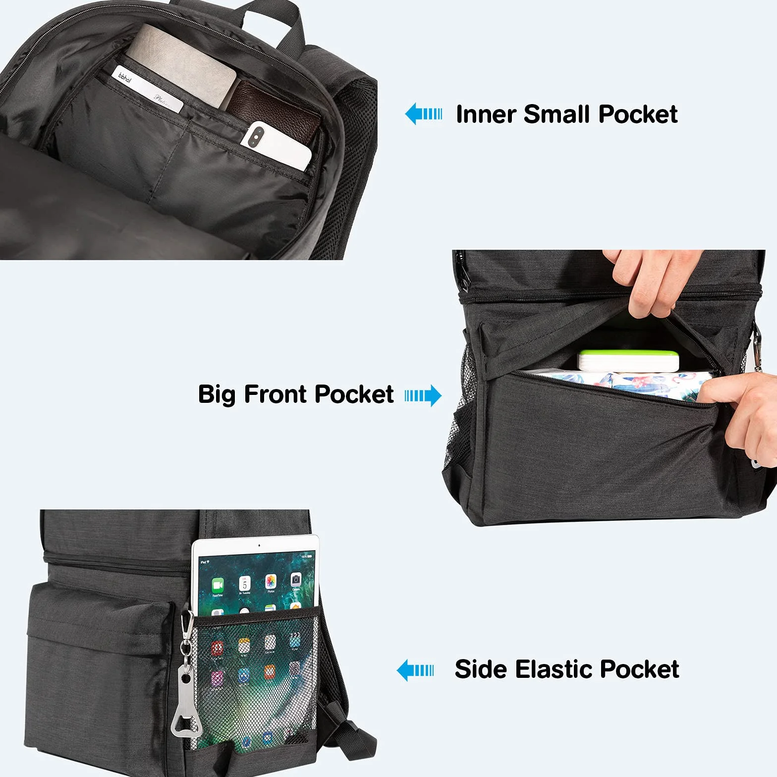 Zaino termico 27 l 2 in 1 grande borsa termica a prova di perdite con scomparto termico per picnic spiaggia escursioni lavoro gite in famiglia 24 lattine