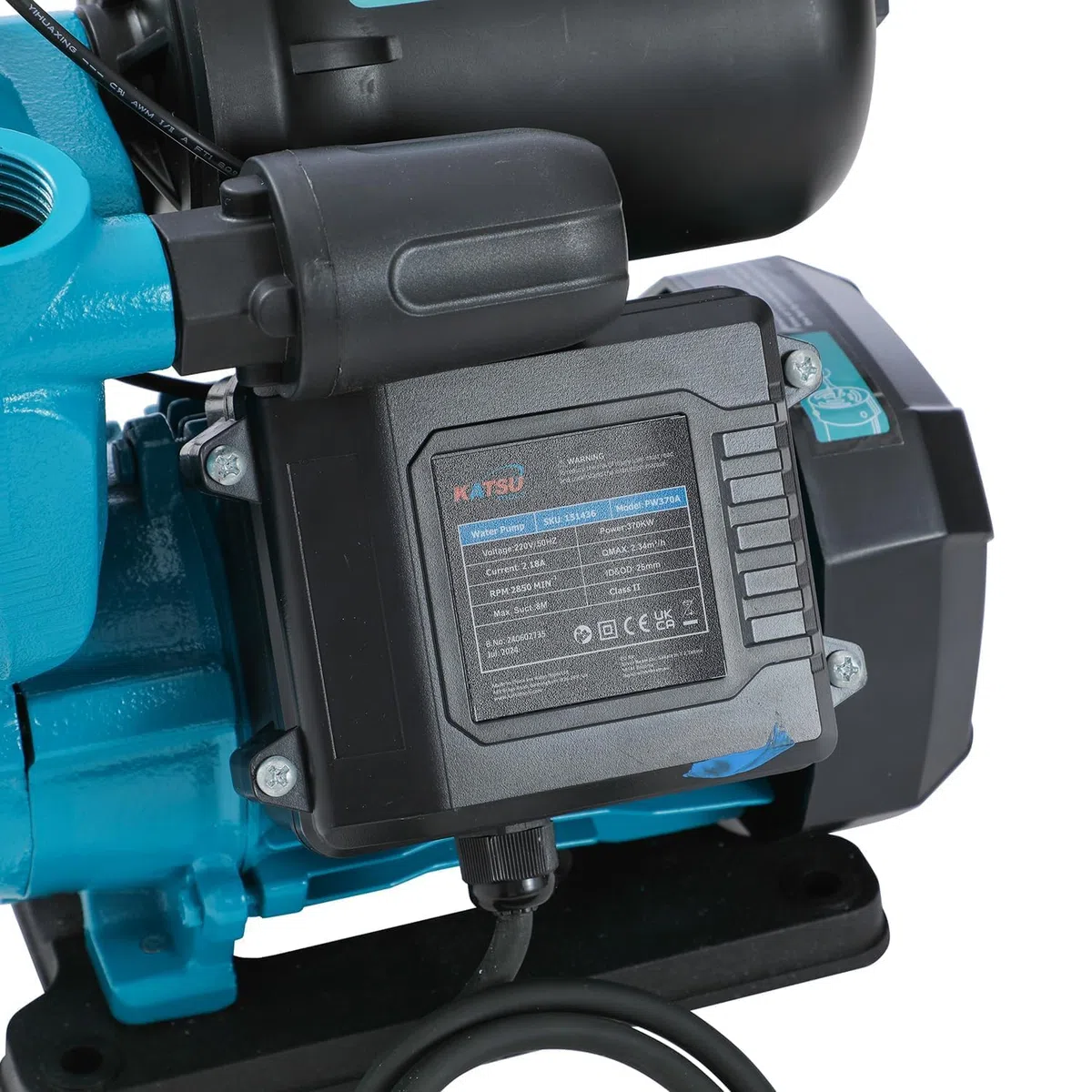 KATSU Pompa Booster Acqua 370W Pompa da Giardino, Controllo Automatico della Pressione, Autoadescante Adatta per Rubinetti Dell'acqua di Casa e Giardino 151436