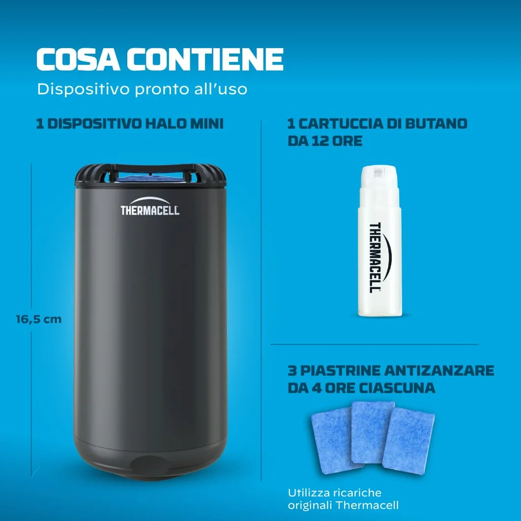 Thermacell Mini Halo Antizanzare da Esterno 21 m² Senza DEET Blu Navy