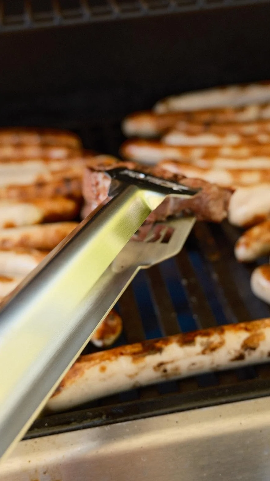 Pinza per barbecue professionale XXL in acciaio inox extra lunga 58 cm, robusta e durevole